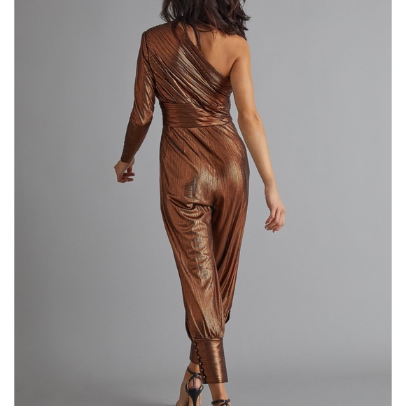 Retrofete Timi Coffee Jumpsuit LS Romper NWT Perfect Party Look 🥂 size M - Picture 3 of 9